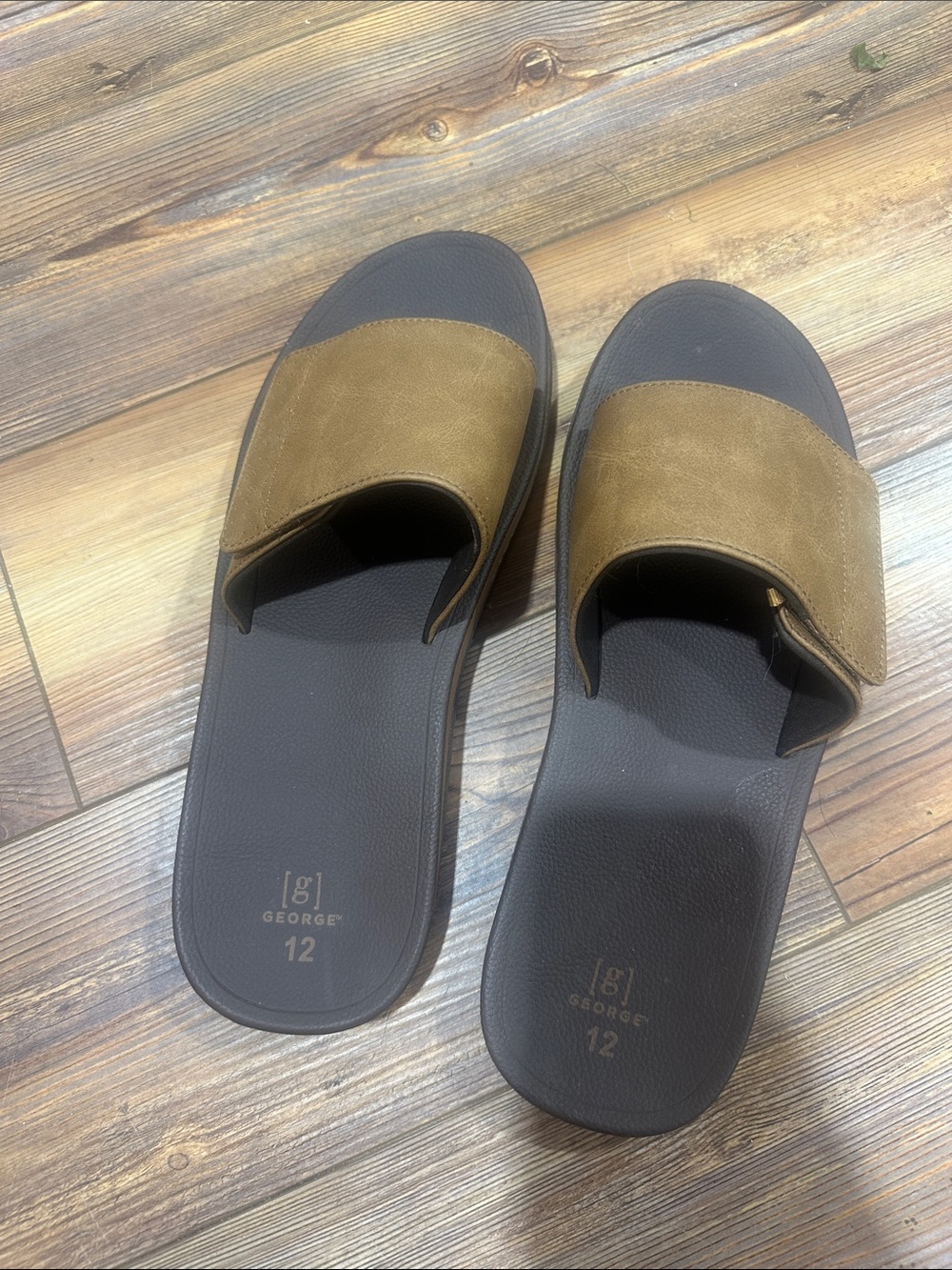 George Two-Tone Brown & Dark Brown Men's Slide Sandals